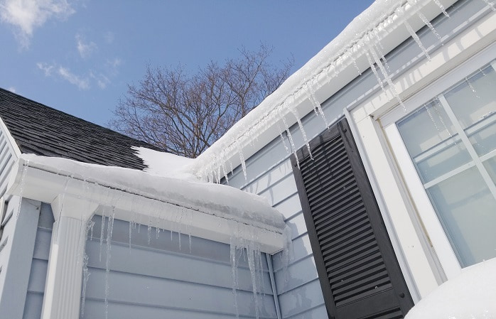 Ice dam on Minnesota roof